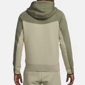 Sudadera con capucha de forro polar técnico 100% algodón para hombre, con cremallera, colores contrastantes, para deportes de invierno, estilo casual, venta al por mayor - Product Image 5