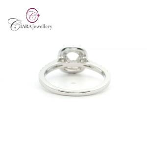 Moda 18K AU750 Classic Halo Blanco/Amarillo 1.00CT Forma redonda Anillo de diamante natural Montaje para bodas - Product Image 3