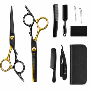 Kit de ciseaux de coiffure professionnels en acier inoxydable de 6 pouces, outils de beauté capillaire domestiques, peigne, ciseaux à effiler, ensemble de ciseaux de barbier - Product Image 3
