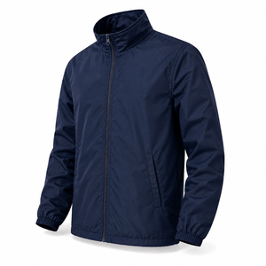 Wholesale Coated Stand Eco-friendly Slim Fit Windbreaker <b>Jacket</b> <b>Lightweight</b> Men Outdoor Waterproof <b>Casual</b> Hooded OEM/ODM Front - Product Image 2