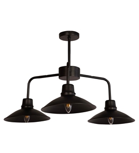 Wholesale Industrial Barn Chandelier Bulk Matte <b>Black</b> Pendant <b>Light</b> Factory Price Retro Metal <b>Shade</b> Hanging Lamp - Product Image 1