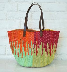Sac messager Tyntra tendance 2026 pour femme en coton et cuir, sac fourre-tout élégant pour la plage, les fêtes et le shopping, durable - Product Image 6