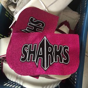 Custom Design Shiny Multi Colour Embroidery Logo Cheer Team <b>Glitter</b> Fabric Students Backpack Cheerleading Sports <b>Bags</b> - Product Image 6