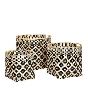 Nouveauté : Panier de rangement en bambou zigzag avec couvercles, panier à linge multifonctionnel élégant pour la décoration et l'organisation de la maison - Product Image 6