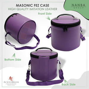 NANBA GROUP Deluxe Masonic <b>Purple</b> Fez Cap Case Soft Case Lightweight Imitation Leather Zipper Closure Customizable | <b>Hat</b>/Cap - Product Image 4
