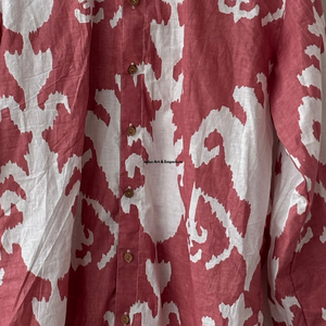 Camisa Casual con Estampado Floral para Mujer, Hecha a Mano con Tela de Algodón Suave, Cuello con Botones, Transpirable, para Verano, Roja y Blanca, en Oferta - Product Image 6