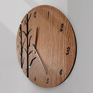 Wood Green Resin Home Accent <b>Clock</b> Premium Quality Wall Hanging Decorative Timepiece for Living Room Office Interior Design - Product Image 6