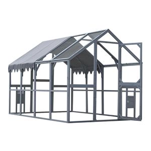 110 grande \ "box all'aperto per gattini con copertura impermeabile di aggiornamento, recinti per pollaio per animali domestici-Grey - Product Image 2