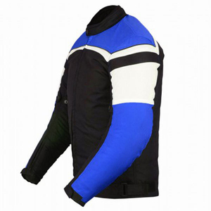 Blouson de moto pour homme, color-block, manches longues, coupe-vent, toutes saisons, vêtements de course, bleu, noir, blanc, polyester, nylon - Product Image 2