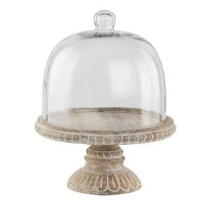 Cúpula de madera para tartas con base de madera resistente y cubierta transparente, adecuada para uso diario y ocasiones especiales. - Product Image 4