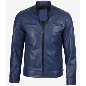 แจ็คเก็ตหนังวัวแท้สีน้ำเงินสุดฮิตปี 2026 สำหรับผู้ชาย คุณภาพสูง MOQ ต่ำ ไซส์ใหญ่ แฟชั่นฤดูหนาว แจ็คเก็ตอุ่น - Product Image 6