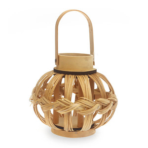 <b>Bamboo</b> weave lanterns <b>table</b> top & floor display stylish lighting accent natural candle lantern - Product Image 1