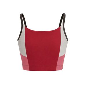 Top Deportivo Corto sin Mangas para Mujer, Cuello Redondo, Color Negro y Rojo, Diseño Color Block, Ajustado, para Gimnasio, Entrenamiento, Fitness, Yoga - Product Image 6
