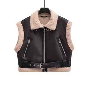 Nouveau gilet en cuir de vachette véritable à col en V, style motard, décontracté, pour homme, grande taille, automne - Product Image 1