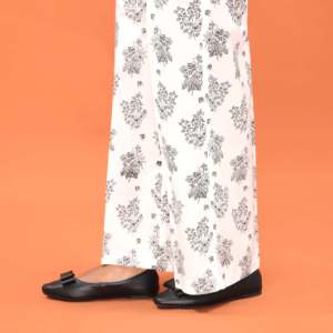 Pantalon imprimé noir coupe droite pour femme PL5016 - Product Image 2