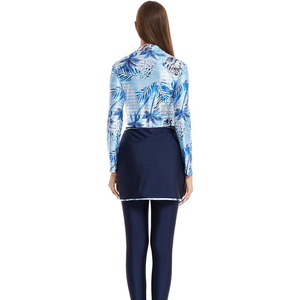Muslim Women 2-Piece <b>Islamic</b> Burkinis Modest Plus Size Quick Dry Breathable Solid Spandex/Polyester High Beach <b>Print</b> Front - Product Image 3