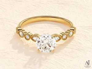 Anillo de Compromiso y Boda AARVA JEWELS con Moissanita, Corte Brillante, Engaste de Puntas, Plata 925 con Baño de Rodio, Banda Clásica - Product Image 3