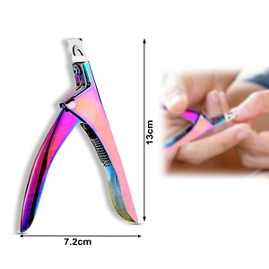 Cortador de puntas de uñas acrílicas de estilo francés en forma de U rosa y raspadores de callos, herramienta de Arte de uñas de belleza, Clip, instrumento de belleza para manicura - Product Image 3