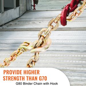Catena di Trasporto Zincata Certificata DOT con Capacità di Carico di 4900 libbre, Ganci di Fissaggio 5/16 X20 G80 - Product Image 6