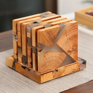 <b>Epoxy</b> Resin Wood resin Coaster Modern Design Holder Stand For <b>Coffee</b> <b>Table</b> Decorative item Newly Crafts Wood resin Coaster - Product Image 4