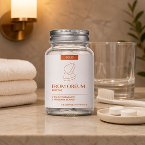 [FROM OREUM] Dentifrice solide en comprimés saveur mandarine de Jeju, 60 comprimés, pour les voyages et les articles de toilette personnels - Product Image 2