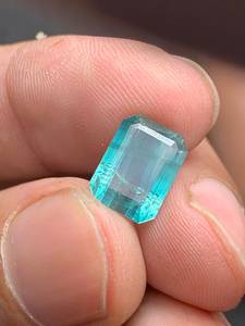 Turmalina Azul, Gema de Origen Afgano, Corte Cojín Natural, Piedra de Joyería Facetada Suelta para Anillo - Product Image 2