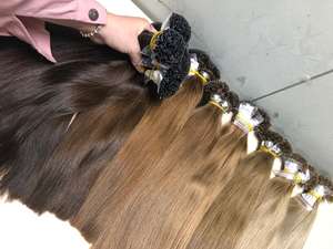 Extensions de cheveux humains à Double dessin, en gros, italien pré-collé, i Tip U Tip Flat Tip, kératine vierge, Extension de cheveux humains - Product Image 2