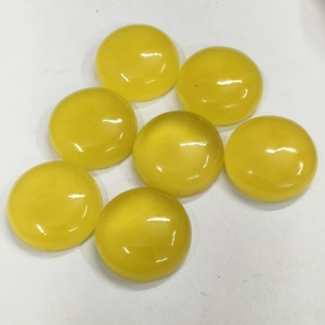 Cabochon de jade jaune taille brillant rond, pierre précieuse en vrac pour la création de bijoux, bagues et pendentifs - Product Image 5