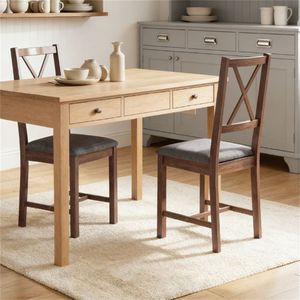 Set di 2 Sedie da Pranzo Grigie per Cucina e Soggiorno - Product Image 1