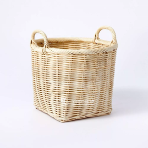 Ensemble de paniers de rangement en rotin naturel avec poignées intégrées, panier à linge et organisateur de jouets tissés artisanalement - Product Image 3