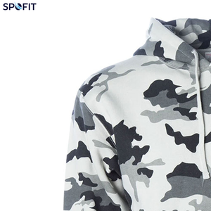 Sweat à capuche technique personnalisé pour homme, imprimé camouflage, col en polaire, polyester/coton, style formel pour la saison printanière - Product Image 5