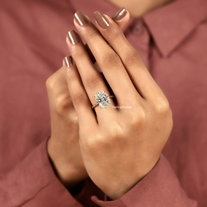925 Sterling <b>Silver</b> Oval Cut Moissanite <b>Ring</b> 18K Gold Plated Prong Setting <b>Solitaire</b> Design VVS Stone Luxury Engagement Wedding - Product Image 5
