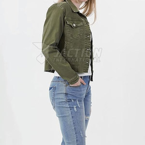 Nouvelle conception, veste en jean pour femme de qualité supérieure, best-seller, couleur unie, streetwear, veste en jean légère pour femme - Product Image 6
