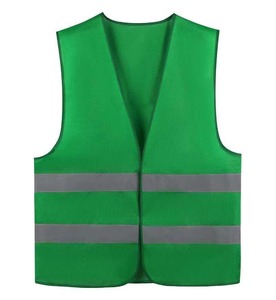 Chaleco de trabajo de alta visibilidad clase 2, verde y negro, de malla de poliéster, reflectante, de seguridad industrial para hombres - Product Image 6
