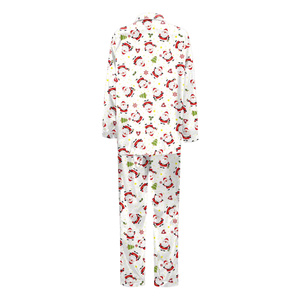 Ensemble de pyjama pour homme à manches longues avec imprimé renne de Noël, écologique, 100% soie de mûrier, vêtements de nuit d'hiver, tricoté, doux et confortable - Product Image 4