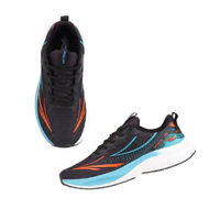 Chaussures de course noires pour hommes, baskets basses à lacets, respirantes, confortables et amorties