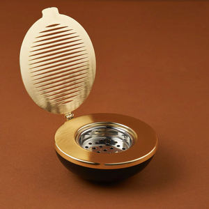 Quemador de Incienso de Lujo Dorado con Tapa Abatible, Mabkhara, Quemador de Aroma Oud, Quemador de Fragancia Metálico para el Hogar, Soporte Decorativo - Product Image 1