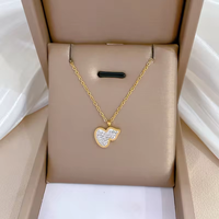 Collier en acier inoxydable plaqué or tendance coréen Collier en zircon avec pendentif symbole personnalisé Colliers de mode tendance