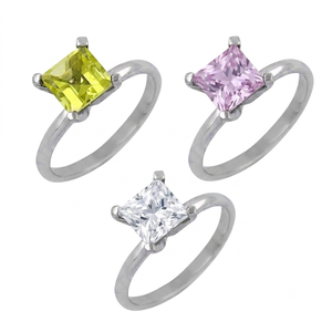 Anillos de Piedras Preciosas Cuadradas Personalizados con Excelente Relación Calidad-Precio, Hechos a Mano con Circonita Cúbica Amarilla, Plata de Ley 925, Alta Calidad para Bodas - Product Image 5