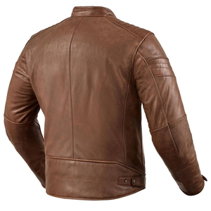 Chaqueta de cuero marrón vintage estilo retro con cremallera, abrigos cálidos de invierno a prueba de viento, chaqueta de moda para hombre. - Product Image 3