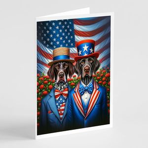 All American Whimsical A7 German Shorthaired Pointer Greeting Cards Pack 8 Blank Note Cards with Envelopes 5x7 Size - Product Image 1
