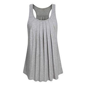 Camiseta sin mangas de verano para mujer, ligera y transpirable, con tacto de nailon, construcción sin costuras, estilo deportivo, diseño cómodo sin mangas, a la moda - Product Image 5