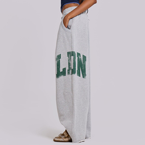 DTF Custom Cotton Polyester Casual <b>Wide</b> <b>Leg</b> <b>Pants</b> Personalized Logo Printed <b>Lounge</b> Trousers OEM Streetwear Fashion for Women - Product Image 2