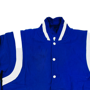 Chaqueta Varsity de Lana Azul para Hombre, Estilo Clásico Urbano, Logotipo Personalizado Bordado, Estilo Universitario, Fabricante OEM, Resistente al Viento - Product Image 6