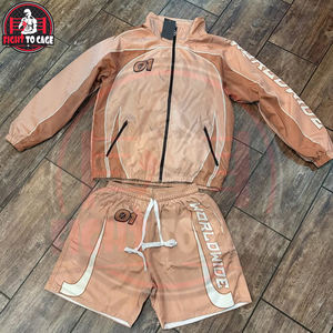 ชุดเซ็ตเสื้อผ้าผู้ชายสไตล์สตรีทแวร์ ผ้าไนลอน กางเกงขาสั้น เสื้อแจ็คเก็ตกันลม ชุดเซ็ต 2 ชิ้น สำหรับฤดูร้อน - Product Image 4