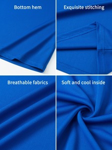 Uniforme de Rugby Unisex de Alta Calidad, Camiseta de Fútbol Transpirable de Malla, Estilo Americano, Color Azul Sólido, para Fitness y Running - Product Image 5