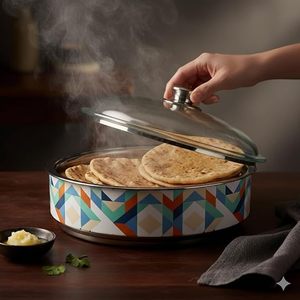 Casserole ronde en acier inoxydable, design géométrique moderne, durable - Product Image 1