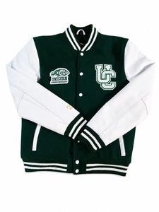 <b>Unicorn</b> Legends University Varsity Jacket Men Green White Embroidered Letter Logo Preppy Style Outerwear - Product Image 5