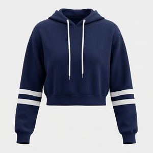 Hoodie Crop Top Premium Respirant pour Femme – Sweat-shirt Décontracté Streetwear Tendance avec Logo Personnalisé - Product Image 1