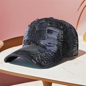 Gorra de Béisbol de Mezclilla, 6 Paneles, Ajustable, Unisex, Estilo Casual, Color Sólido, Algodón Lavado, Talla Adulto 56-58CM - Product Image 2